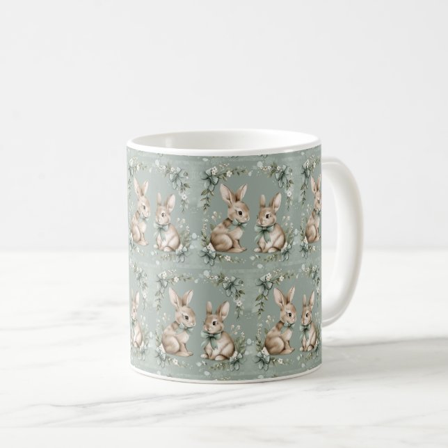 Blooming Bunny Bouquet: Påsk Elegance 🌷 🐰 Kaffemugg (Framsida höger)