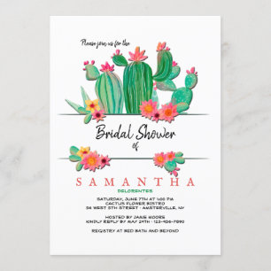 Blooming Cactus Inbjudningskort för möhippan