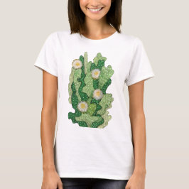 Blooming Cactus Succulent Cacti Grönt Khaki Olive T Shirt