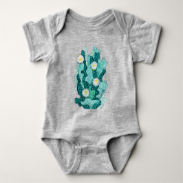 Blooming Cactus Succulent Flowers Blommigt Turkos T Shirt