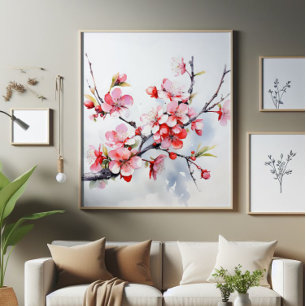 Blooming Cherry Gren Fototryck