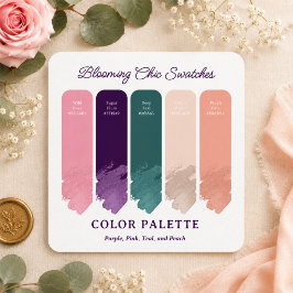 Blooming Chic • Bröllopspalettkort med blommotiv Inbjudningar