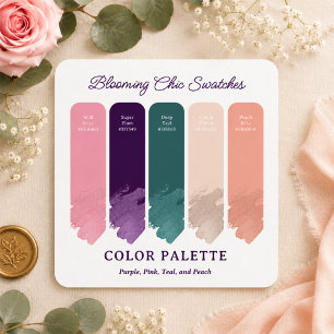 Blooming Chic • Bröllopspalettkort med blommotiv Inbjudningar