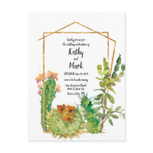 Blooming Desert Cactus Geometric Bröllop