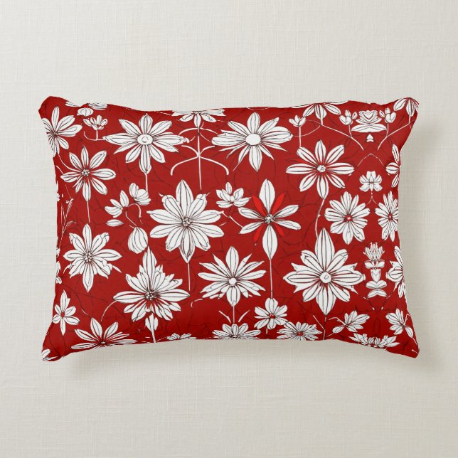 Blooming Elegance: Blommigt Dekorativ kudde (Framsidan)