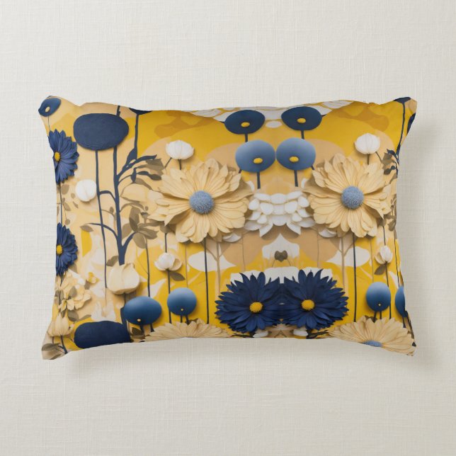 Blooming Elegance: Blommigt Dekorativ kudde (Framsidan)