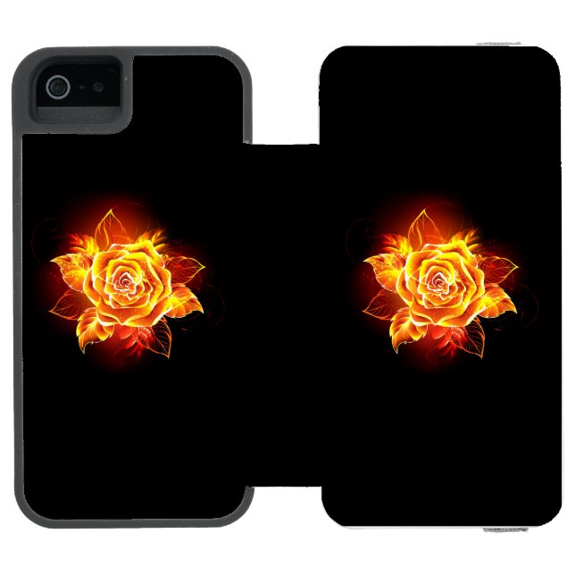 Blooming Fire Rose Incipio iPhone Wallet Skal (Folio Öppen)