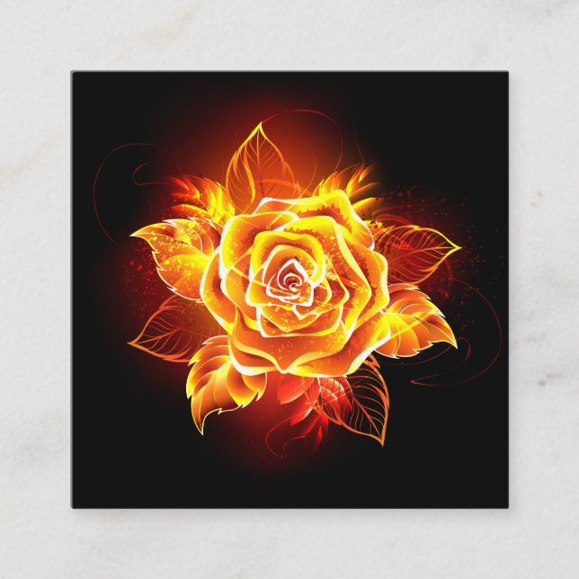 Blooming Fire Rose Rabattkort (Framsida)