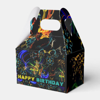 Blooming Fireworks Folk Art Birthday Presentaskar