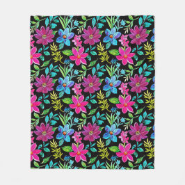 Blooming flower garden chic floral foliage fleecefilt