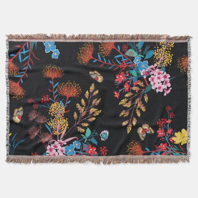 Blooming Garden Butterflies Liberty Stil Filt (Framsidan)