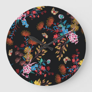 Blooming Garden Butterflies Liberty Stil Stor Klocka
