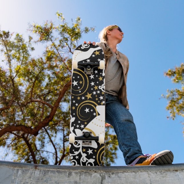 Blooming Golden Julens Blommigt Hjort Mini Skateboard Bräda 18,5 Cm (Utomhus 1)