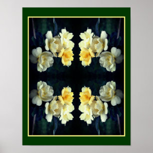 Blooming Gul ros Spegel Abstrakt Poster