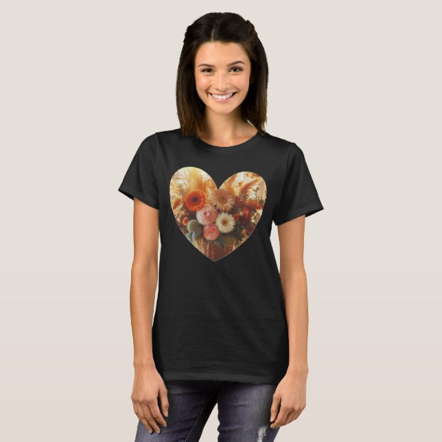Blooming Heart No Text T-Shirt (Hel framsida)