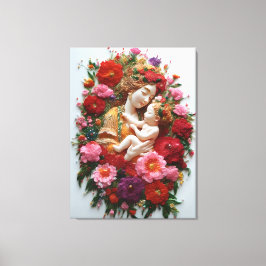 Blooming in Devotion Goddess & Baby Canvastryck
