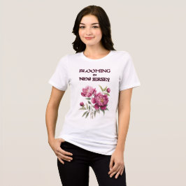 BLOOMING IN NJ PURPLE PEONIES FLORAL SHORT SLEEVE T SHIRT