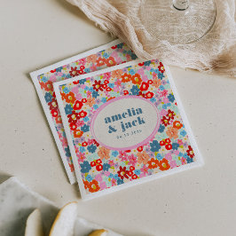 Blooming Joy Bright Blommigt Maximalist Bröllop Pappersservett