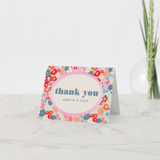 Blooming Joy Bright Floral Maximalist Wedding Tack Kort
