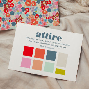 Blooming Joy Bröllop Attire Färg Palette Tilläggskort