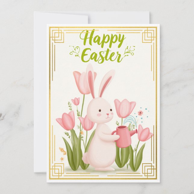 Blooming Joy – Easter Bunny Gardener Kort (Framsida)