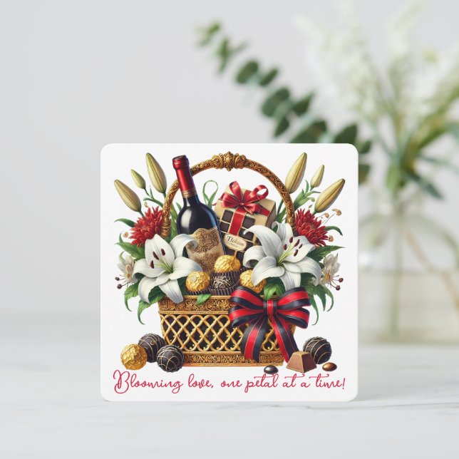 Blooming Kärlek - Alla hjärtans dagskort Tack Kort (Stående Fram)