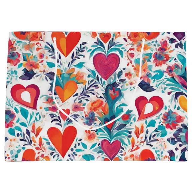 Blooming Kärlek påverkar Valentines day Gift Bag (Framsidan)