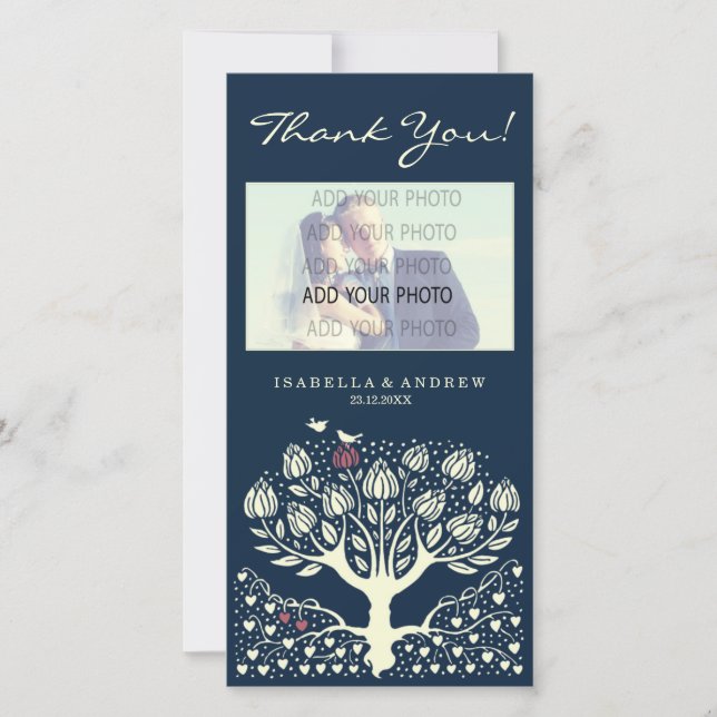 Blooming Kärlek Träd bröllop tack du ref.wi1 (Framsida)