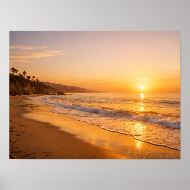 Blooming Lavender Field at Golden Sunset Provence  Poster (Framsidan)