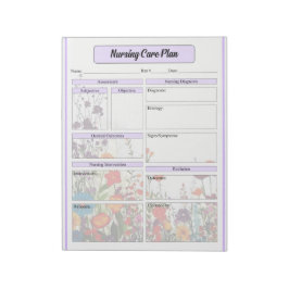 Blooming Lila Garden _ Sjukvårdsplan Anteckningsblock