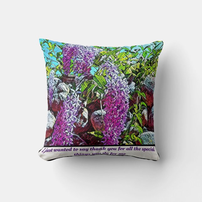 Blooming lilac flower garden kudde (Framsida)
