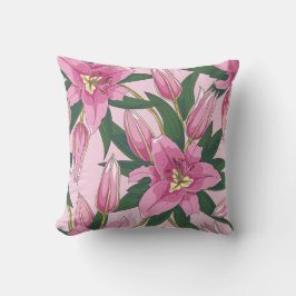 Blooming Lilies i Pastel Rosa Dekorativ kudde