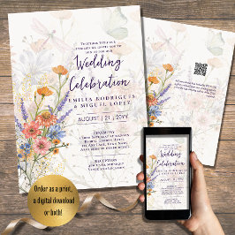 Blooming Lolly Romantic Blommigt Bröllop Inbjudningar