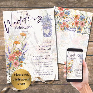 Blooming Lolly Romantic Blommigt Bröllop Inbjudningar