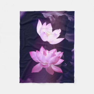 Blooming Lotus Flower Fleecefilt