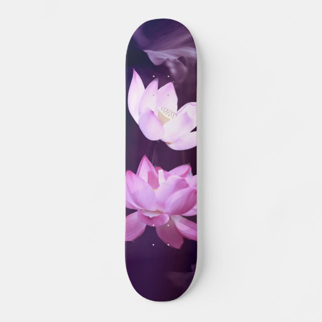 Blooming Lotus Flower Mini Skateboard Bräda 18,5 Cm (Framsida)