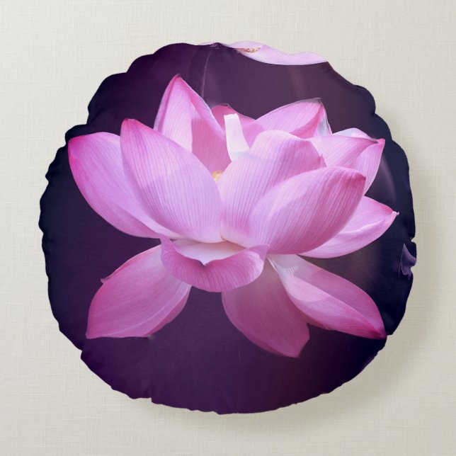 Blooming Lotus Flower Rund Kudde (Framsidan)