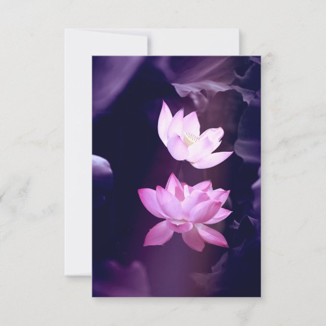 Blooming Lotus Flower Tack Kort (Framsida)