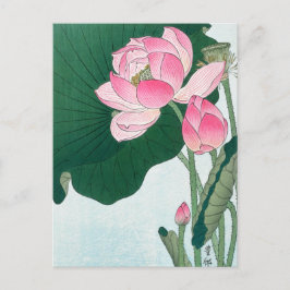 Blooming Lotus Flowers, Koson, japansk blomkonst Vykort