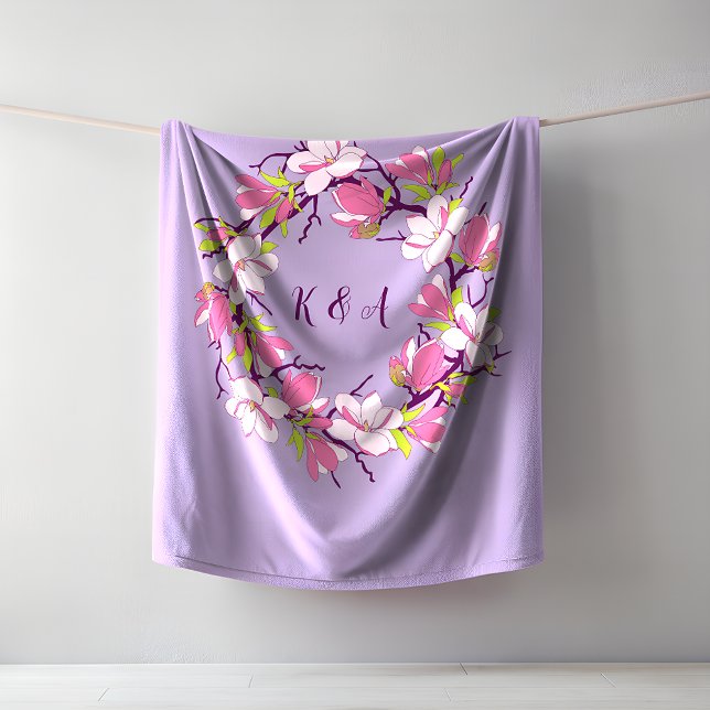 Blooming Magnolia Personlig Fleece Blanket (Blooming Magnolia Personalized Fleece Blanket)