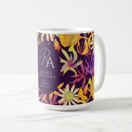 Blooming Mystical Blommigt Monogram Brown Kaffemugg