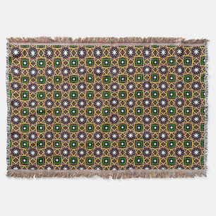 Blooming Orange Mandala Flowers Throw Blanket Filt