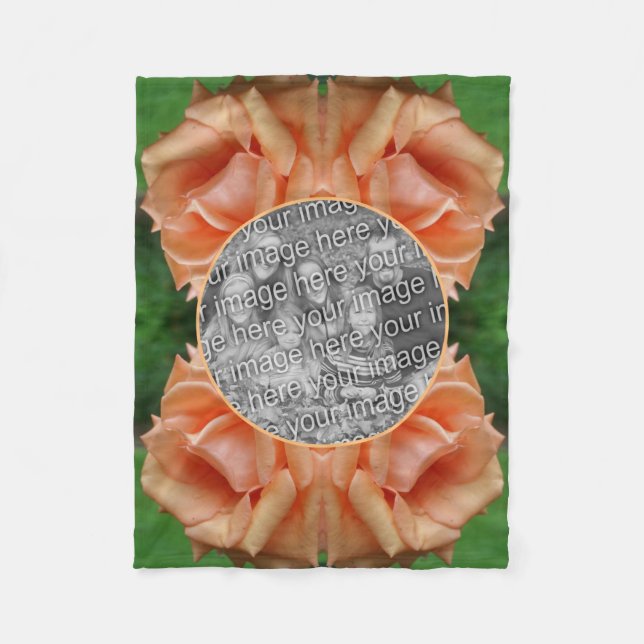 Blooming Peach Ro Ram Skapar ditt eget foto Fleecefilt (Framsidan)