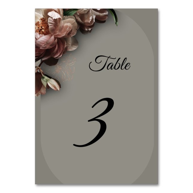 Blooming Peonies Table Number Bordsnummer (Framsidan)