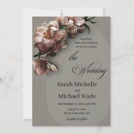 Blooming Peonies Wedding Invitation Inbjudningar