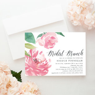 Blooming Peony Möhippa Brunch-inbjudan Inbjudningar