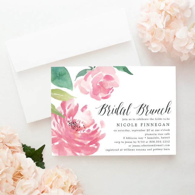 Blooming Peony | Möhippa Brunch-inbjudan Inbjudningar (Skapare uppladdad)