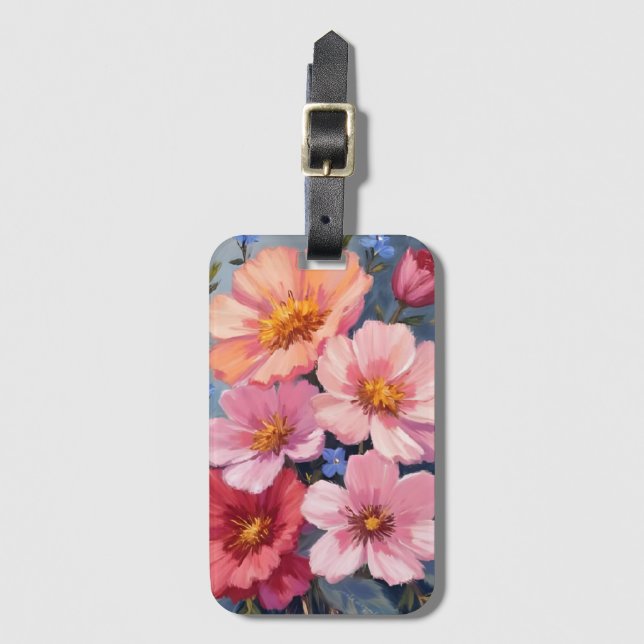 Blooming Petals | Floral Watercolor Painting Bagagebricka (Framsida vertikal)