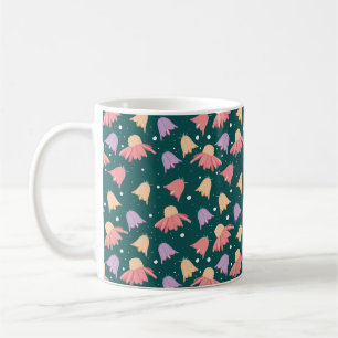 Blooming Petals Mönster i Mörk grönt Färg Kaffemugg