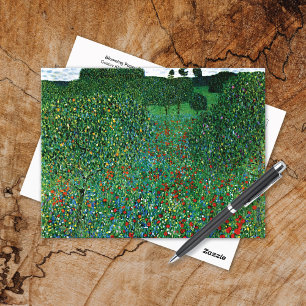 Blooming Poppy Fält Gustav Klimt Vykort